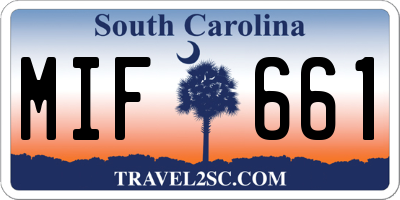 SC license plate MIF661