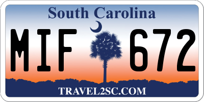 SC license plate MIF672
