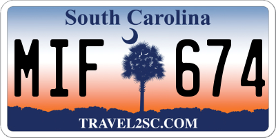 SC license plate MIF674
