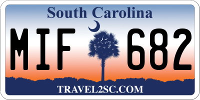 SC license plate MIF682