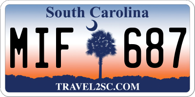 SC license plate MIF687