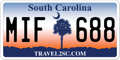 SC license plate MIF688
