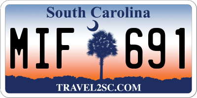 SC license plate MIF691
