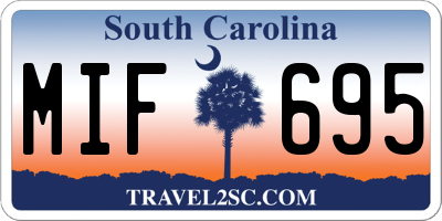 SC license plate MIF695