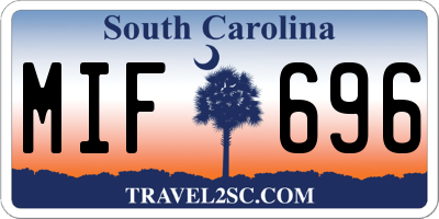 SC license plate MIF696