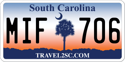 SC license plate MIF706