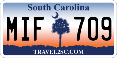 SC license plate MIF709