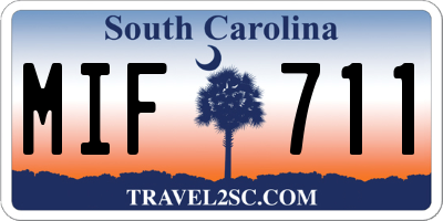 SC license plate MIF711