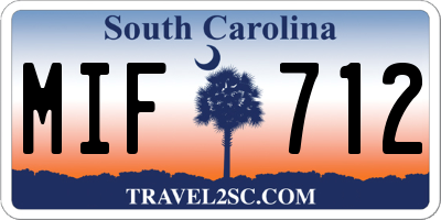 SC license plate MIF712