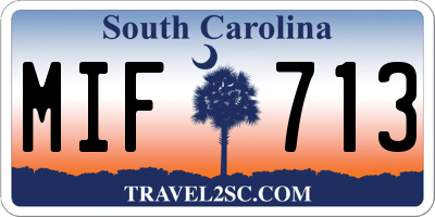 SC license plate MIF713