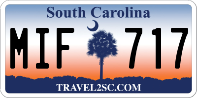 SC license plate MIF717
