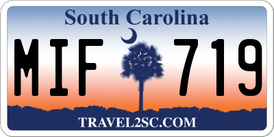 SC license plate MIF719