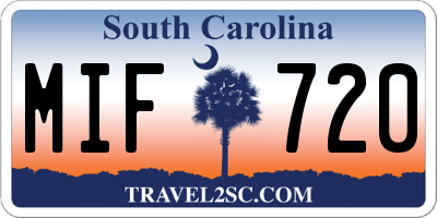 SC license plate MIF720