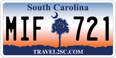 SC license plate MIF721