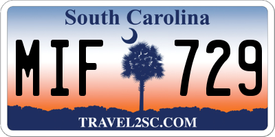 SC license plate MIF729