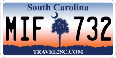SC license plate MIF732