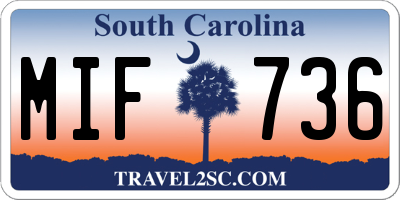 SC license plate MIF736