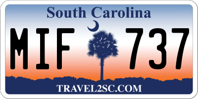 SC license plate MIF737