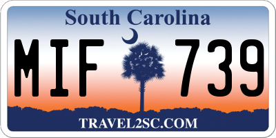 SC license plate MIF739