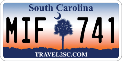 SC license plate MIF741