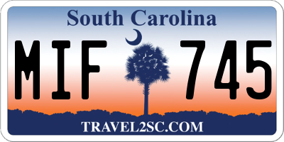 SC license plate MIF745