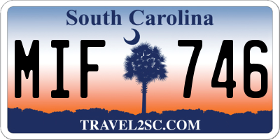 SC license plate MIF746