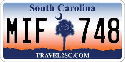 SC license plate MIF748
