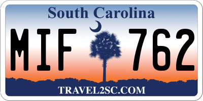 SC license plate MIF762
