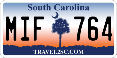 SC license plate MIF764