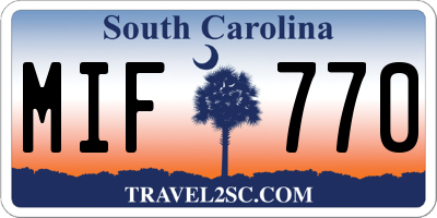 SC license plate MIF770