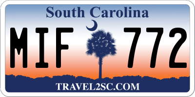 SC license plate MIF772