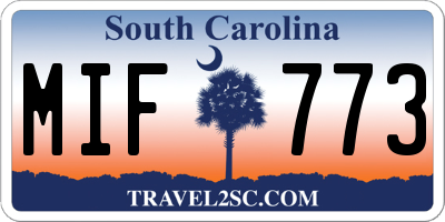 SC license plate MIF773