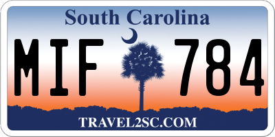 SC license plate MIF784