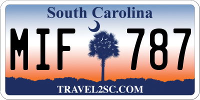 SC license plate MIF787