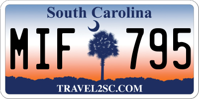SC license plate MIF795