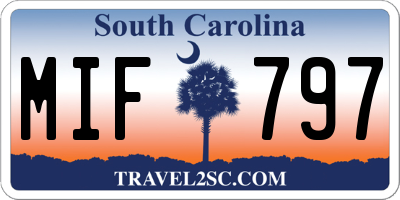 SC license plate MIF797