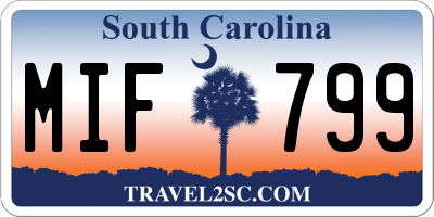 SC license plate MIF799