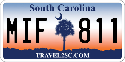 SC license plate MIF811