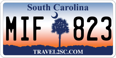 SC license plate MIF823