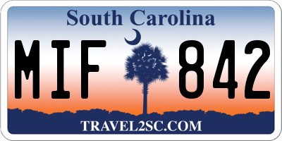 SC license plate MIF842