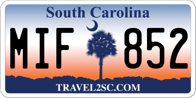SC license plate MIF852