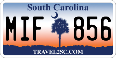 SC license plate MIF856