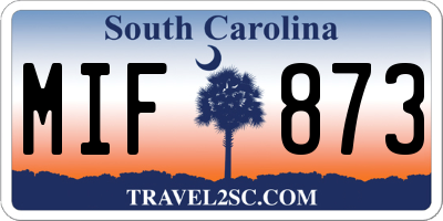 SC license plate MIF873