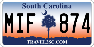 SC license plate MIF874