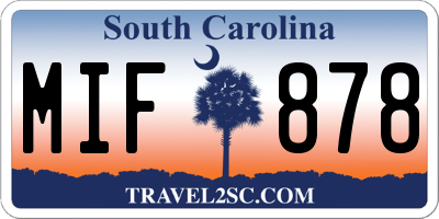 SC license plate MIF878