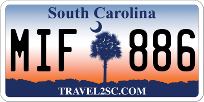 SC license plate MIF886