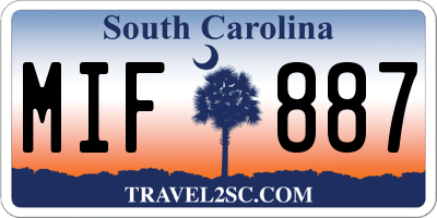 SC license plate MIF887