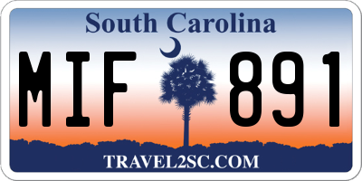 SC license plate MIF891