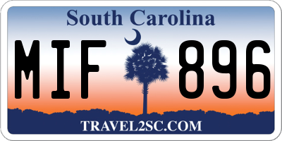 SC license plate MIF896