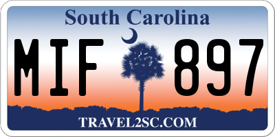 SC license plate MIF897